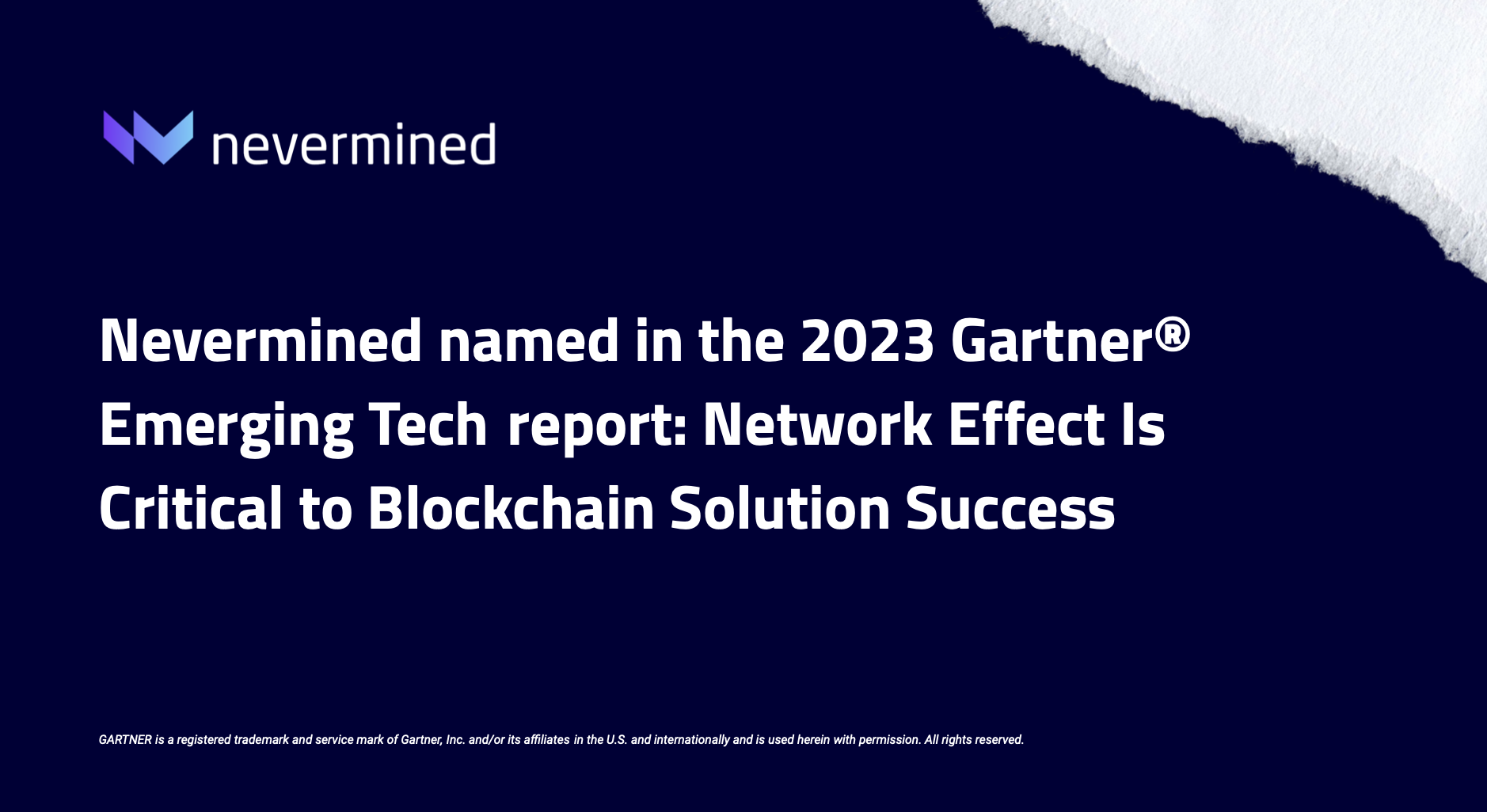 Nevermined Named in the 2023 Gartner® Emerging Tech report.